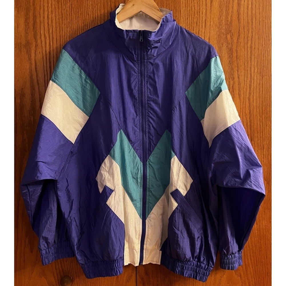 VTG Diana Marco Wm Windbreaker Jacket NWT Deadstock 80s 90s 16W XL Spring Purple